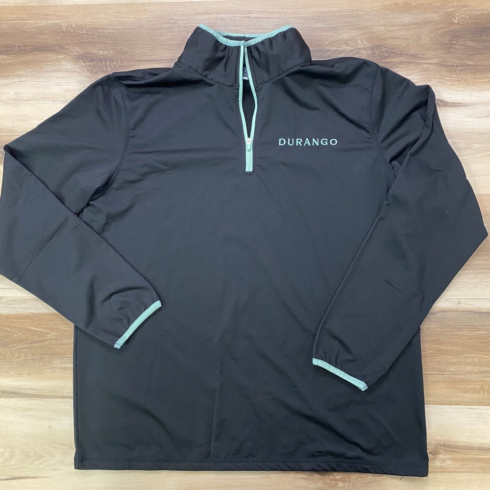 Durango Casino Resort Quarter Zip Pullover Size L Black Performance Stretch L/S
